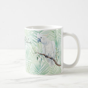 Groene Tropische Bladeren Witte Vogel Aloha Koffiemok