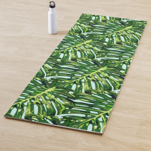 Groene tropische bladeren Yoga Mat (In situ)