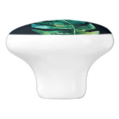 Groene tropische bladeren zwart zomerparadijs keramische knop (Zijkant)