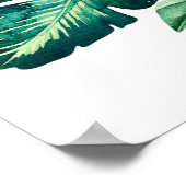 Groene Tropische Bladeren Zwarte Trouwbanner Poste Poster (Hoek)