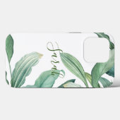 Groene tropische bladmonogram Case-Mate iPhone case (Achterkant (horizontaal))
