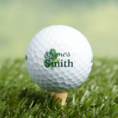 Groene tropische bladmonogram golfballen (Insitu Shirt)