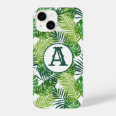 Groene tropische bladmonogram iPhone hoesje (Achterkant)