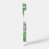 Groene tropische bladmonogram iPhone hoesje (Linkerkant)