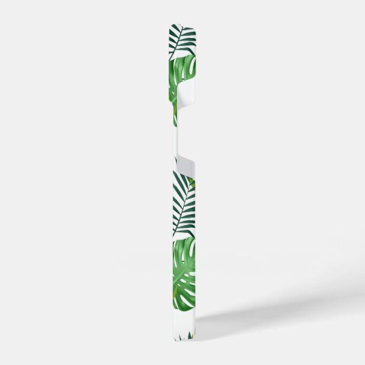 Groene tropische bladmonogram iPhone hoesje (Linkerkant)