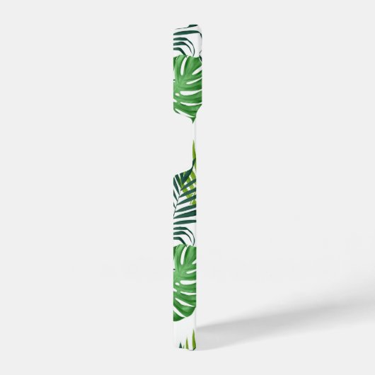 Groene tropische bladmonogram iPhone hoesje (Rechterkant)