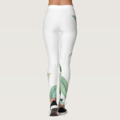 Groene tropische bladmonogram leggings (Achterkant)
