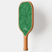 Groene tropische bladmonogram pickleball paddle (Links)