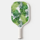 Groene tropische bladmonogram pickleball paddle (Achterkant)