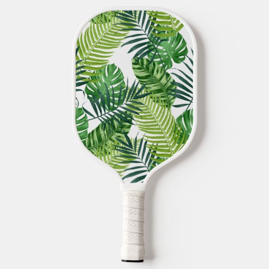 Groene tropische bladmonogram pickleball paddle (Achterkant)