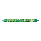 Groene tropische bladmonogram zwarte inkt pen (Voorkant)