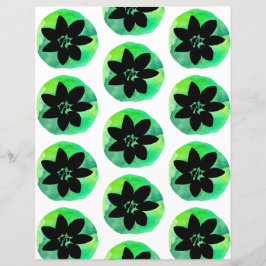 Groene Tropische Bloem Patroon Scrapbook Papier
