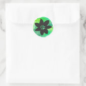 Groene tropische bloem ronde sticker (Tas)
