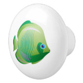 Groene Tropische Cartoon Kast Knop Deur (Rechts)