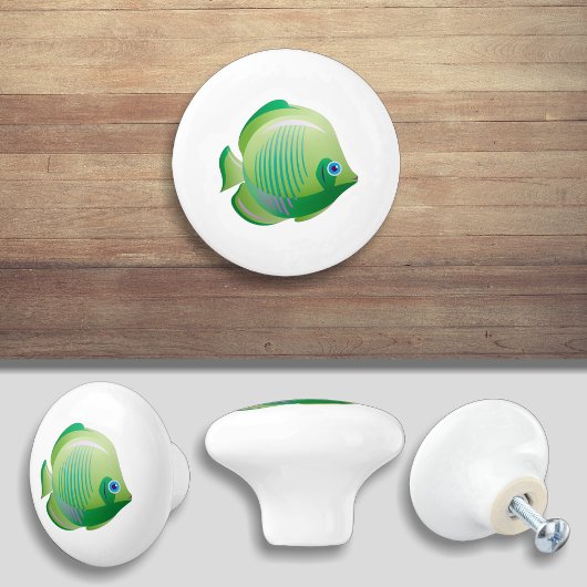 Groene Tropische Cartoon Kast Knop Deur