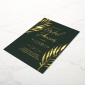 Groene tropische disco VRIJGEZELLENFEEST gouden bl Folie Uitnodiging (Gedraaid)