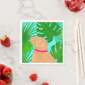 Groene tropische eiland gele hond partij servetten (Insitu)