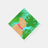 Groene tropische eiland gele hond partij servetten (Hoek)