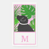 Groene tropische eiland zwarte hond gast handdoeke servet (Voorkant)