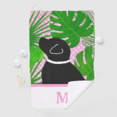 Groene tropische eiland zwarte hond golfhanddoek (Insitu)