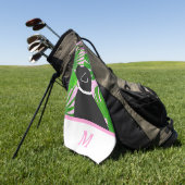 Groene tropische eiland zwarte hond golfhanddoek (Groen)