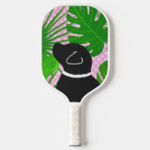 Groene tropische eiland zwarte hond pickleball ped paddle (Voorkant)