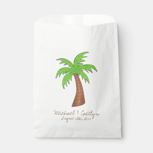 Groene tropische eilandpalm Beach Bedankzakje (Voorkant)