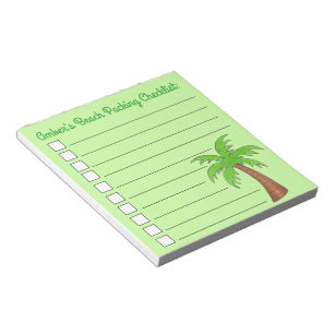 Groene Tropische eilandpalm — Beach Packing List Notitieblok