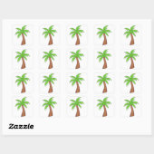 Groene tropische eilandpalm Beach Vierkante Sticker (Vel)