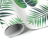 Groene tropische eilandpalmen en Oerwoud Leaf Cadeaupapier (Rol Hoek)