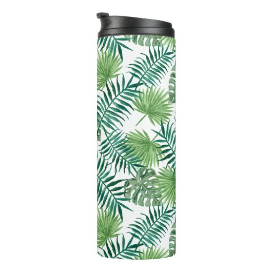 Groene Tropische Exotic Botanic Palm Tree Leaves Thermosbeker (Geroteerd rechts)