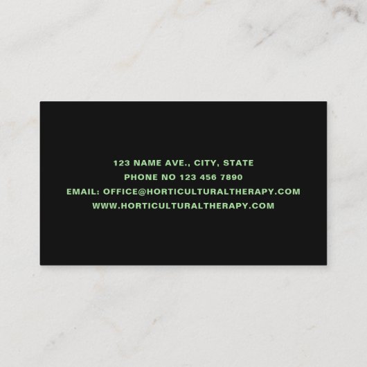 Groene Tropische Exotic Palm Leaves Professional Visitekaartje (Achterkant)