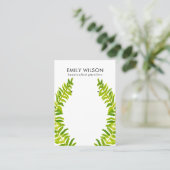 GROENE TROPISCHE FERN FAUNA EARRING STUD DISPLAY B VISITEKAARTJE (Staand voorkant)