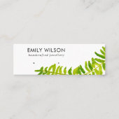 GROENE TROPISCHE FERN FAUNA EARRING STUD DISPLAY MINI VISITEKAARTJE (Voorkant)