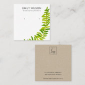 GROENE TROPISCHE FERN FAUNA EARRING STUD DISPLAY  VIERKANTE VISITEKAARTJE (Voorkant / Achterkant)