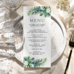 Groene tropische Indiase pauw veren bruiloft Menu<br><div class="desc">Peacock thema Indiase huwelijksmenu met prachtige pauwenveren en tropische bladeren.</div>