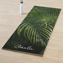 Groene tropische junglebladeren & naam (1-zijdige