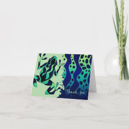 Groene Tropische Kikker Bedankt Opmerking - Blank