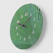 Groene Tropische Leaf-foto Diagonaal Abstracte bla Grote Klok (Hoek)