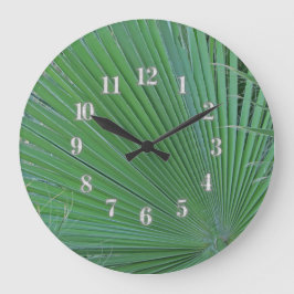Groene Tropische Leaf-foto Diagonaal Abstracte bla Grote Klok