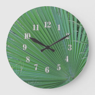 Groene Tropische Leaf-foto Diagonaal Abstracte bla Grote Klok