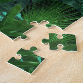 Groene Tropische Leaf Pattern Puzzle Legpuzzel (Zijkant)
