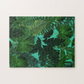 Groene Tropische Leaf Pattern Puzzle Legpuzzel (Horizontaal)