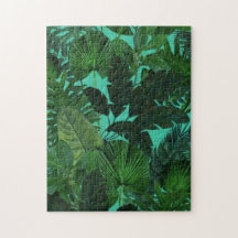 Groene Tropische Leaf Pattern Puzzle