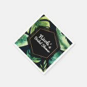 Groene Tropische Leaves Black Elegant Wedding Part Servetten (Hoek)
