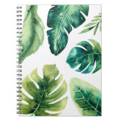 Groene Tropische Leaves White Elegant Chic Summer Notitieboek (Voorkant)