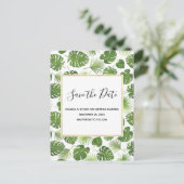 Groene Tropische Leiding Patrooncultuur Opslaan Da Uitnodiging Briefkaart (Staand voorkant)