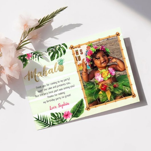 Groene Tropische Mahalo Bedankkaart