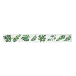 Groene Tropische Monstera Leaf Ribbon Satijnen Lint