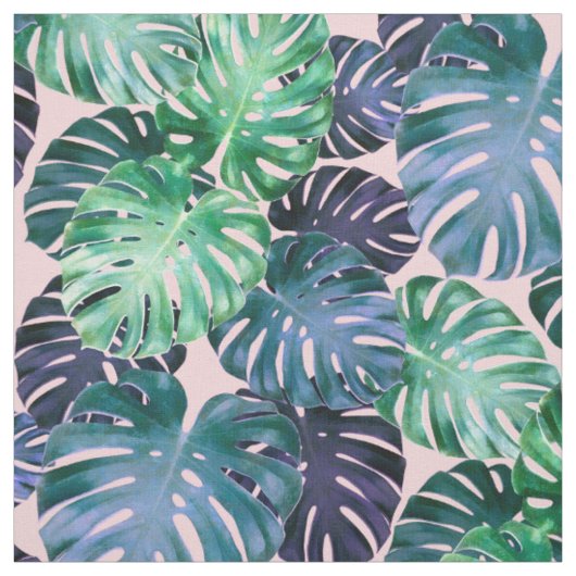 Groene Tropische Monstera Leaves Stof (Swatch)